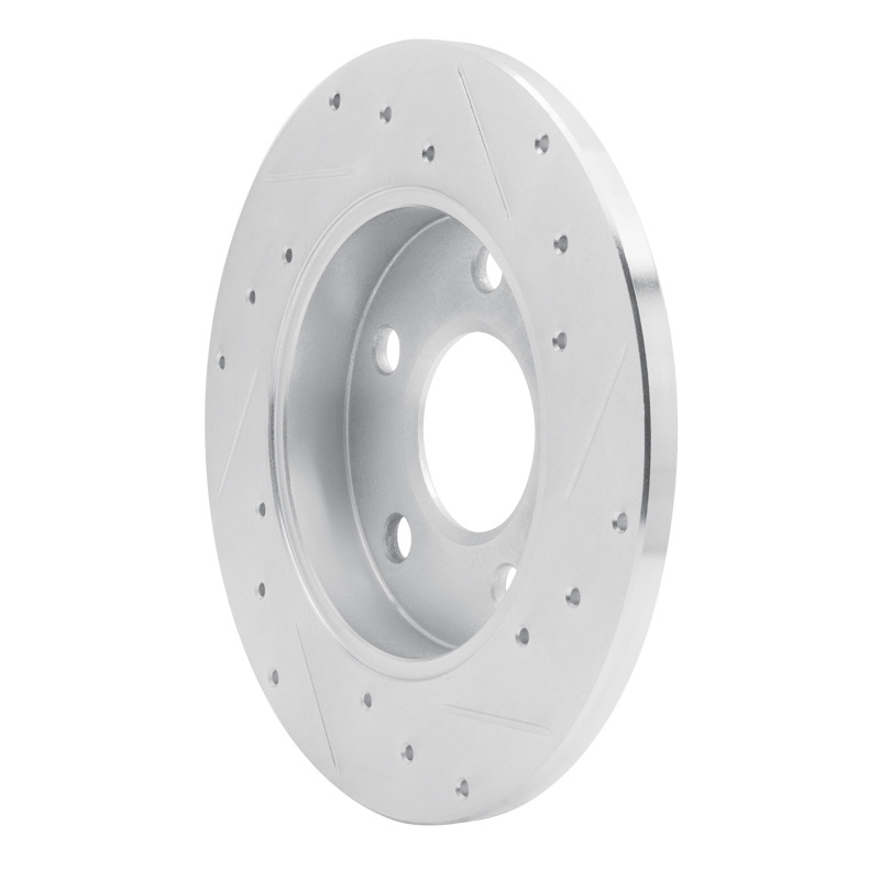 Buick LaCrosse Brake Rotor (1) - Rear Left - R1 Concepts - Drilled & Slotted - Silver - `04-`16